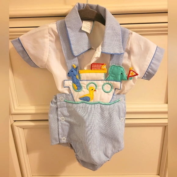 Vintage Other - Vintage Noah's Ark Bubble Romper Set
